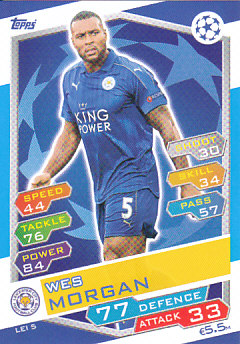 Wes Morgan Leicester City 2016/17 Topps Match Attax CL #LEI05
